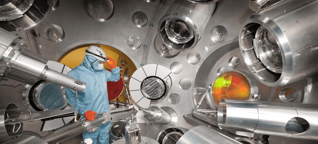 Person in a laser chamber